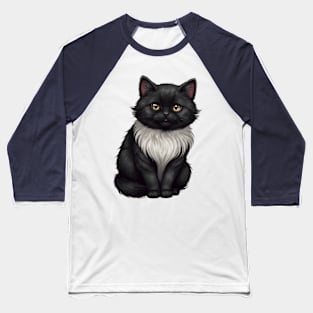 fluffy black cat Baseball T-Shirt